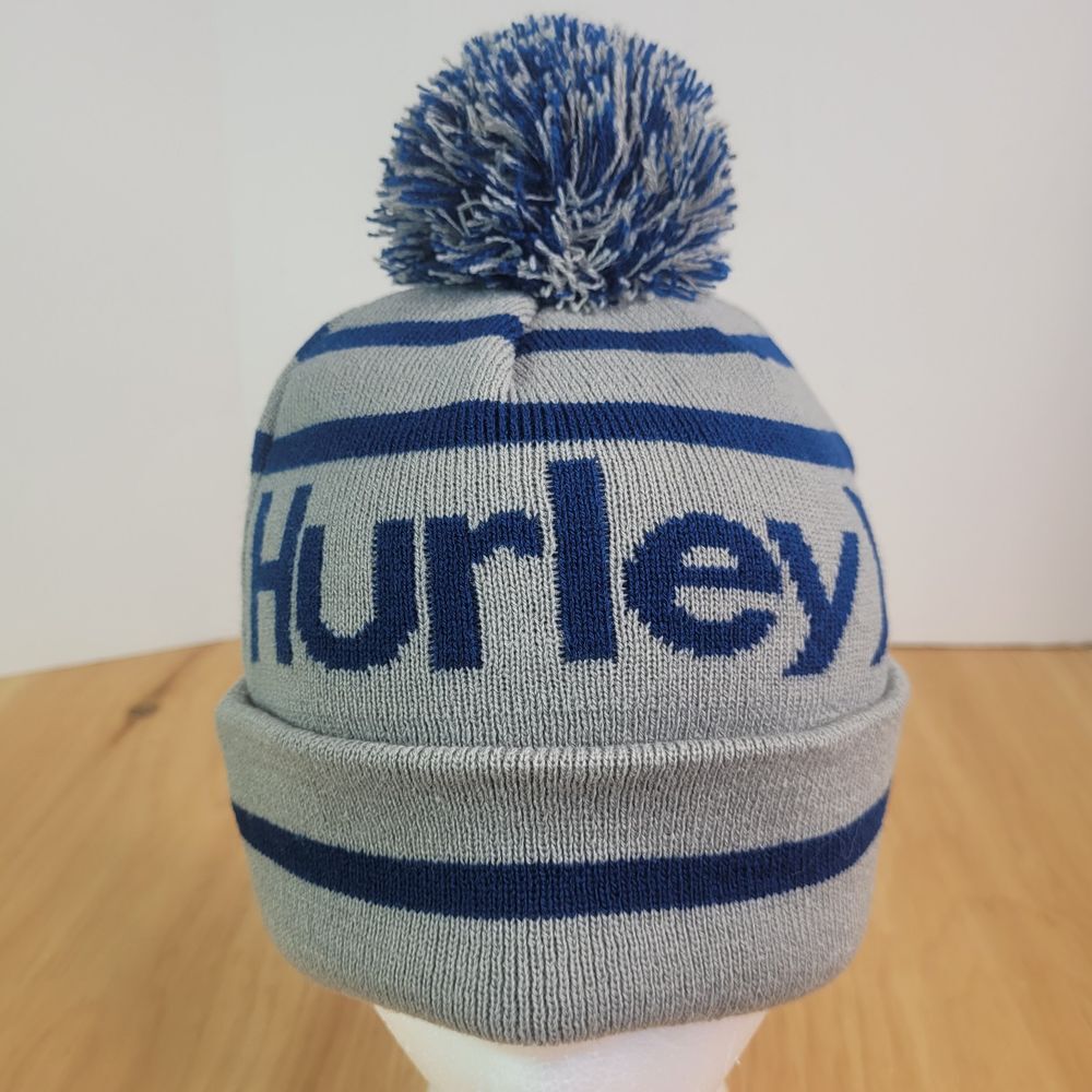 Hurley Blue Gray Men's Ragland Beanie One Size‎ Toboggan NWT